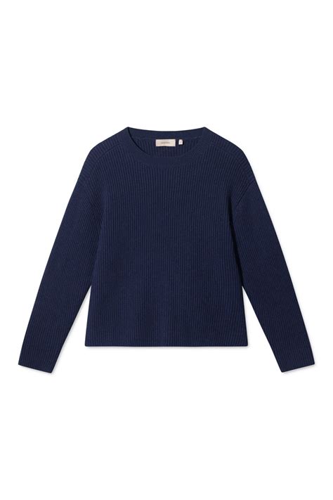 Rue De Tokyo Karli O-Neck Pullover - Dark Navy - MyWoods Copenhagen