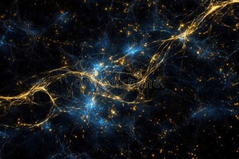 Cosmic Web Structure, Dark Matter Filaments, Glowing Stars, Deep Space Stock Image - Image of ...