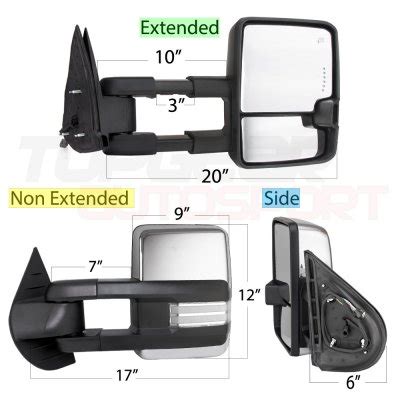 Gmc Yukon Xl Denali Chrome Towing Mirrors Clear Led Drl Power