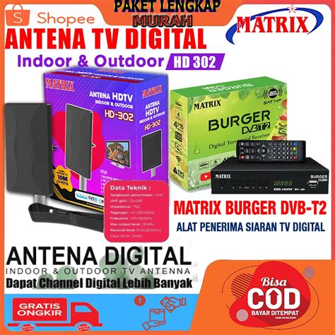 Jual PROMO Set Topbox Tv Digital Matrix Burger DVB T2 EWS Set Box Tv