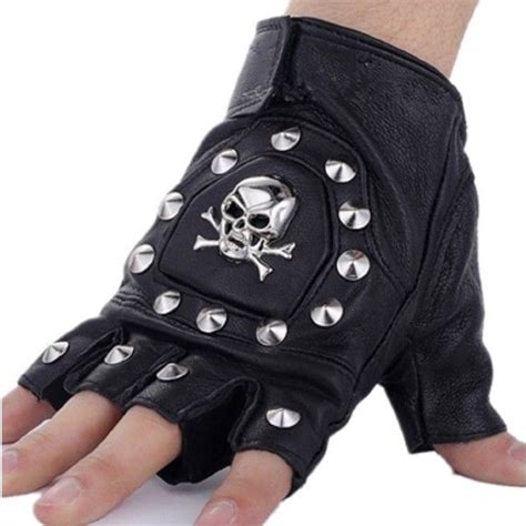 Efashionmx Mens Skull Studded Pu Leather Driving Motorcycle Biker