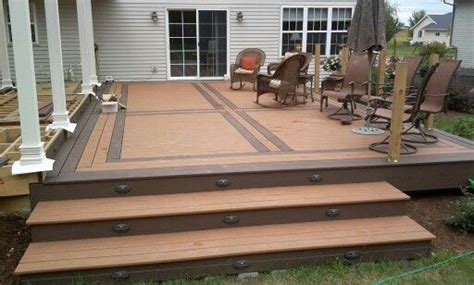 Diy Deck With Timbertech Composite Floor Walnut Grove And Harvest