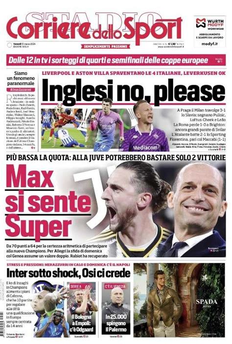 Prima Pagina Corriere Dello Sport Inglesi No Please