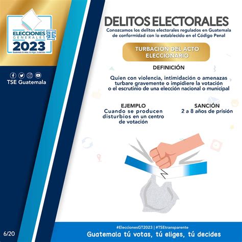 Tse Guatemala On Twitter Conoce Sobre El Delito Electoral Turbación Del Acto Eleccionario