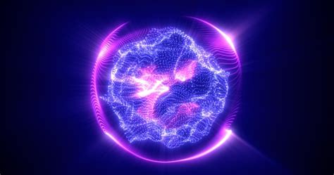 Premium Photo Abstract Purple Energy Sphere From Particles And Waves