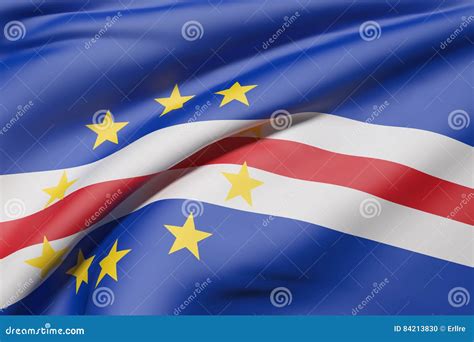 Republic Of Cape Verde Flag Waving Stock Illustration Illustration Of