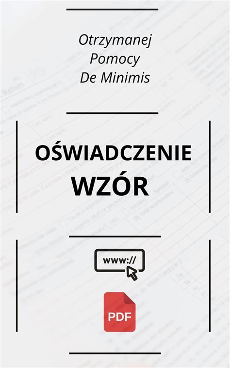 O Wiadczenie O Otrzymanej Pomocy De Minimis Wz R Pdf