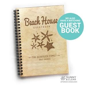 Starfish Welcome Book Binder Beach House Home Rental Book Cabin