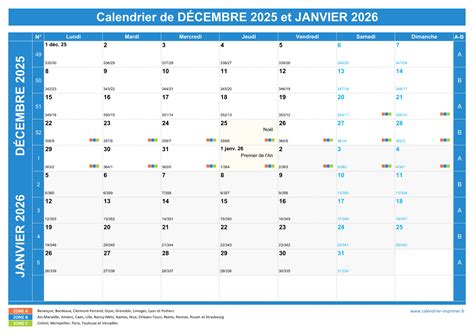 Calendrier D Cembre Et Janvier Imprimer