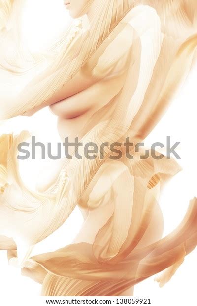 Shy Naked Woman Body Textile On Stock Photo 138059921 Shutterstock