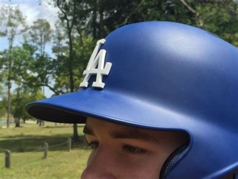 Los Angeles Dodgers Raised D La Foam Full Size Batting Helmet Logo