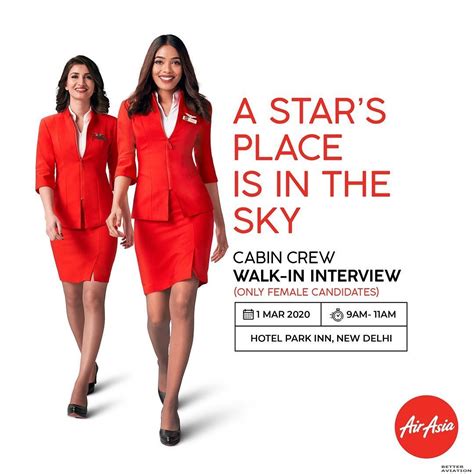 AirAsia India Female Cabin Crew Walk In Interview New Delhi March