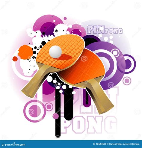 Ping Pong Red Rackets And Ball Vector | CartoonDealer.com #85010700