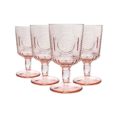 Bormioli Rocco 8pc Romantic Wine Glasses Set 320ml Pink Bunnings Australia