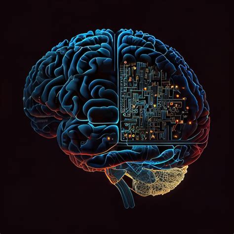 Premium Ai Image Human Brain On Technology Background Represent