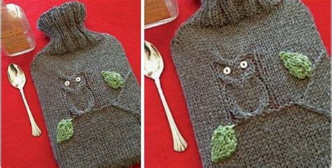 Dr Owl Knitted Hot Water Bottle Cover FREE Knitting Pattern