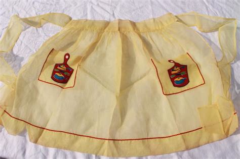 Vintage Party Apron Lot Retro Hostess Aprons In Sheer Organdy And Pretty