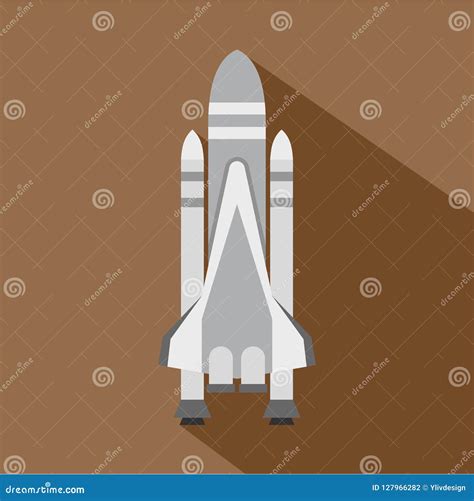 Icono Del Transbordador Espacial Estilo Plano Stock de ilustración