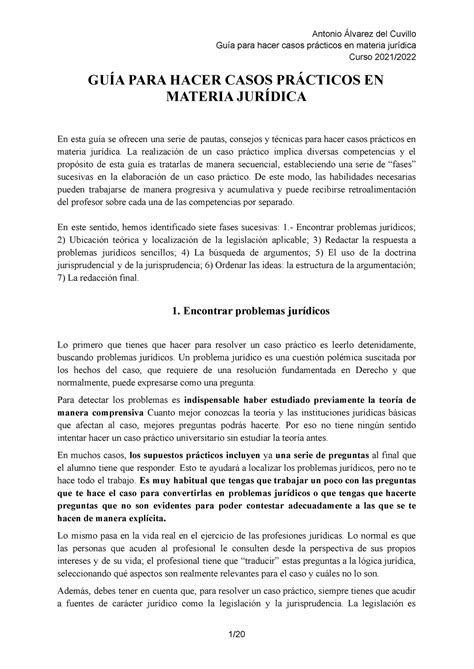 Gu A Para Hacer Un Caso Pr Ctico Gu A Para Hacer Casos Pr Cticos En