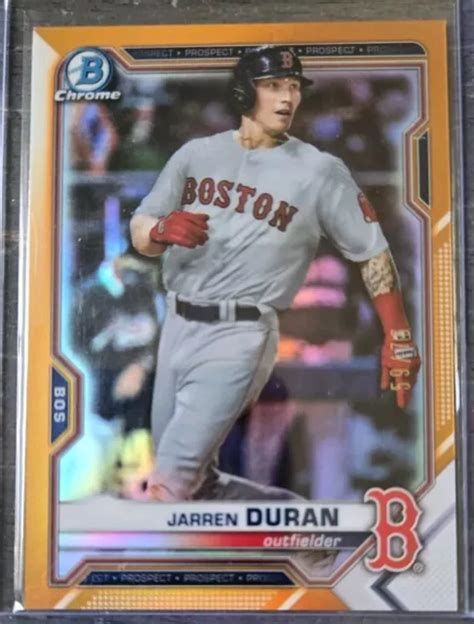 2021 BOWMAN CHROME jarren Duran Prospect réfracteur orange 59 75