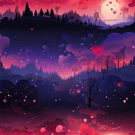 Premium Ai Image Romantic Sunset Wallpaper With Woodland Goth Vibes Tiled