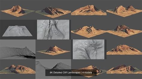 8K Detailed Cliff Landscapes 3D Model Collection CGTrader