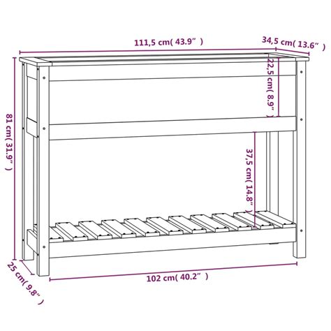 plantekasse med hylde 111 534 581 cm massivt fyrretræ Hjemshop dk