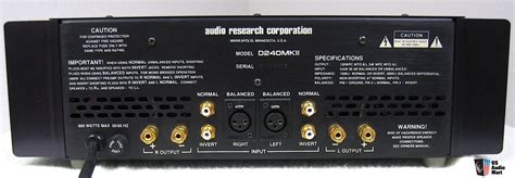 Audio Research D Mk Ii Amplifier With Black Face Plate Photo