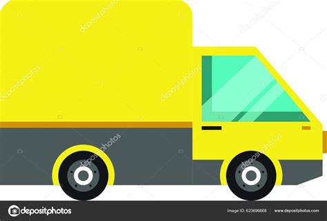 Box Truck Icon Yellow Cube Cargo Transport Stock Illustration By Yay