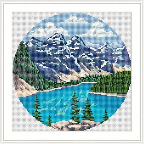 Nature Cross Stitch Pattern PDF Landscape Modern Cross Stitch Pattern