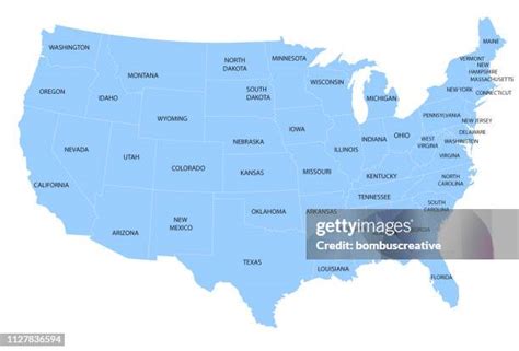 All 50 States Map High Res Illustrations - Getty Images