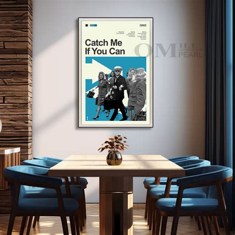 Mid Century Modern Catch Me If You Can Movie Poster Retro Movie Print