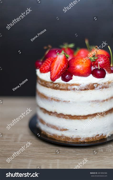 Naked Fruit Cake Homemade Rustic Wedding Stock Photo 481896586 Shutterstock