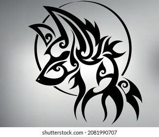 Wolf Head Logo Sketch Tribal Tattoo Stock Vector (Royalty Free) 2081990707