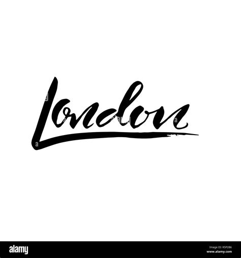 London Typography Dry Brush Lettering Design Hand Drawn Calligraphy