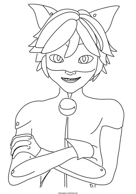 Coloriage Miraculous Ladybug à Imprimer Chat Noir