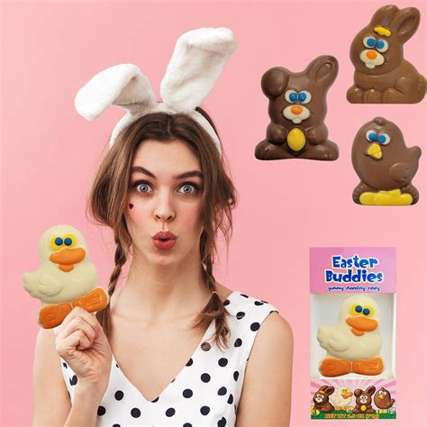 Fruidles Large Easter Buddies Milk Chocolate Bunnies Individually Wrapped In