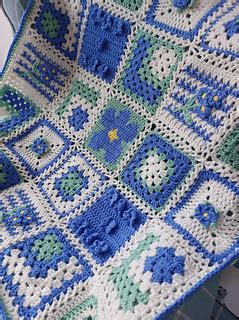 Ravelry Forget Me Not Squares Blanket Pattern By Alison Dowler