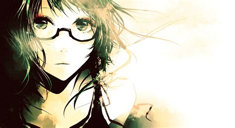 Fond d écran visage illustration Anime Filles anime des lunettes