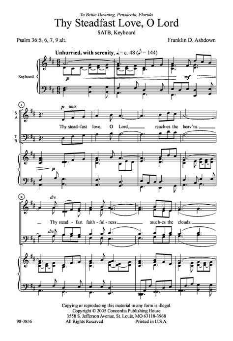 They Steadfast Love O Lord (SATB ) by ASHDOW | J.W. Pepper Sheet Music