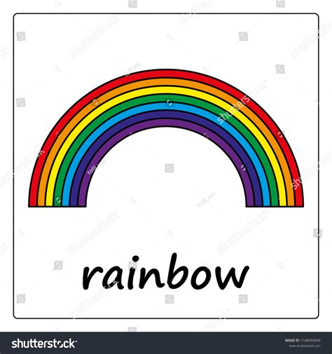 Rainbow Card Worksheet Children Education Game Vector De Stock Libre