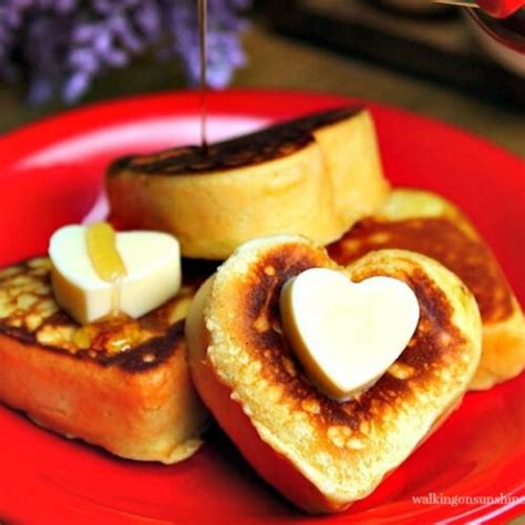 Heart Shaped Pancakes for Breakfast | Walking on Sunshine Recipes