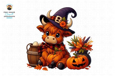 Highland Cow Halloween Png Clipart Graphic By Sagorarts Creative Fabrica