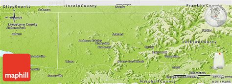 Physical Panoramic Map Of Madison County