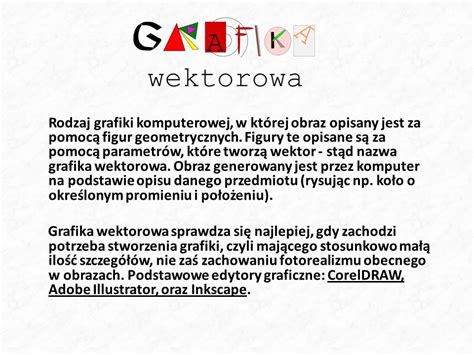 Grafika Wektorowa I Rastrowa Oraz Modele Barw W Grafice Komputerowej