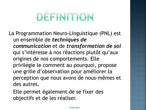 PNL Programmation Neuro Linguistique PPT