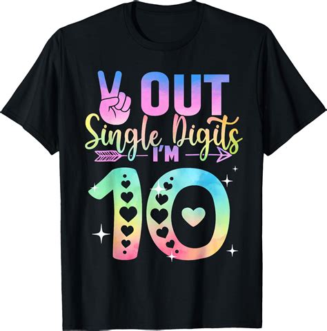 Peace Out Single Digits Tie Dye Year Old Girl Birthday T Shirt Buy