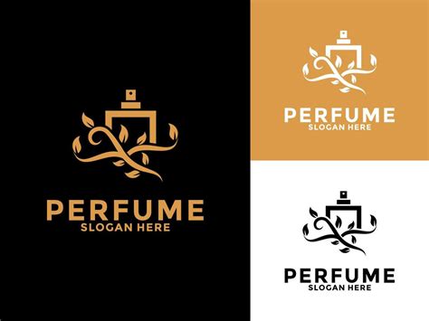 A Classical Bottle Of Perfume Logo Floral Design Concept