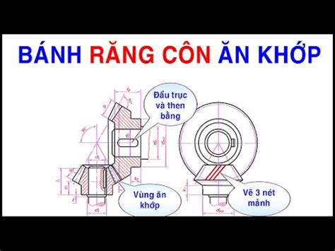 Vẽ kỹ thuật Cơ khí Quy ước vẽ Bánh răng Côn Hướng dẫn vẽ đơn giản