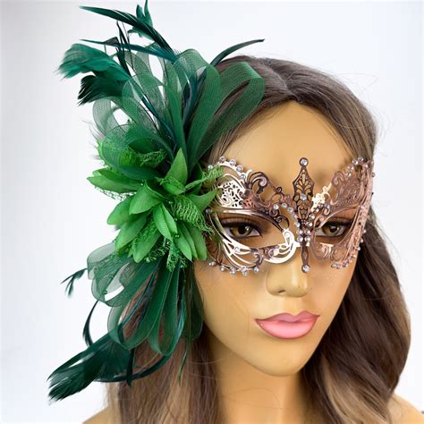 Green Masquerade Mask Feathers Masquerade Ball Masks